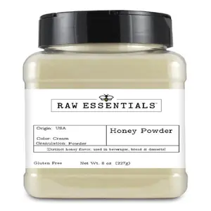 Raw Essentials Honey Powder - Distinct Honey Flavor - Used in Beverages, Bread and Desserts - 8 Ounce Container