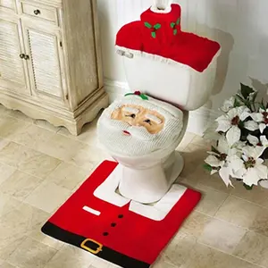 New Cute Christmas Toilet Seat Covers Creative Santa Claus Bathroom Mat Xmas Supplies for Home New Year Navidad Gift Decor Santa Claus