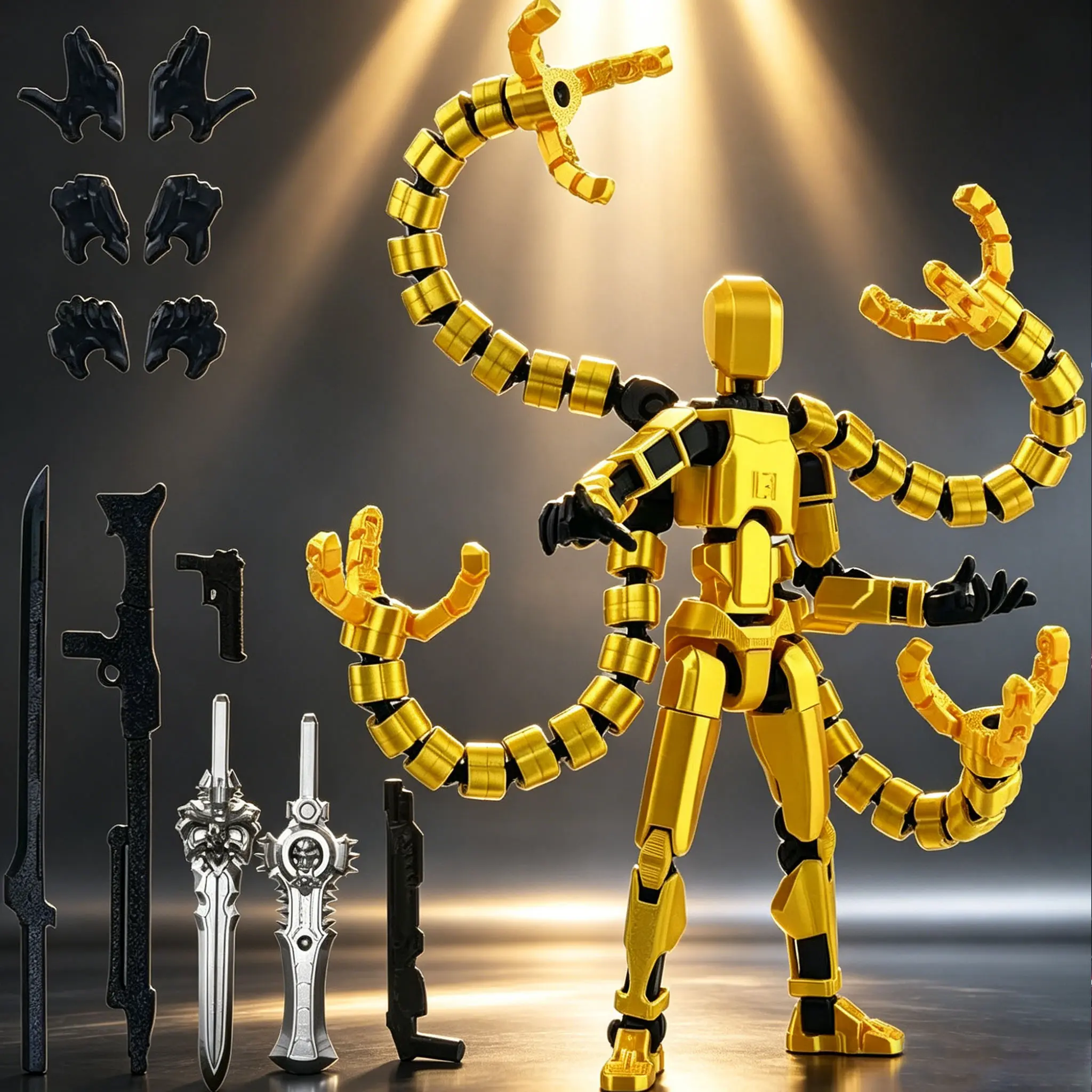 T13 Multi-Jointed Articulated Figure - Fully Assembled 3D Printed Poseable Model Collectible Figurine, 5.5in Custom DIY Craft Toy, Teenage Boy Gifts (Toys & Hobbies Specialty DIY Supplies)
