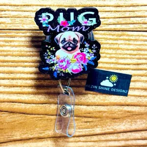 Pug Mom Badge Reel