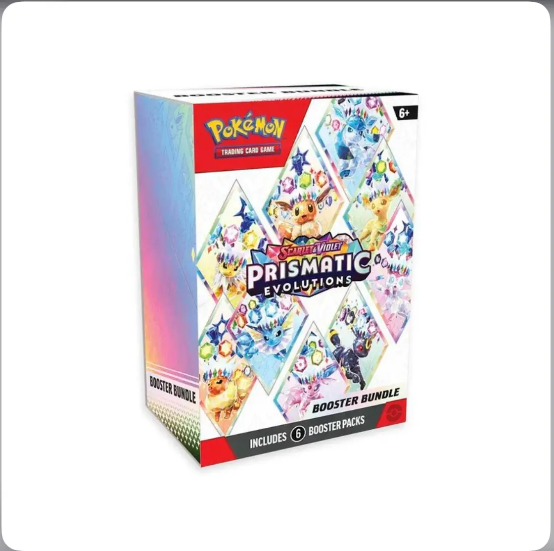 Prismatic Evolutions Booster Bundle 6-Pack - Unbox the Thrill of Live Opening with Securely Shipped Cards & Sleeved Hits