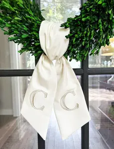 classic monogrammed wreath sash x custom embroidered x hand tailored x door decor wreath sash, monogram door decor