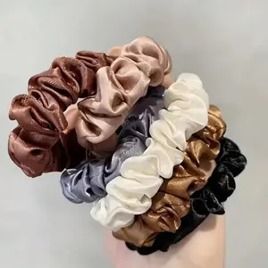 6-Piece Premium Satin Hair Scrunchies Collection - Luxurious Silk-Like Texture Scrunchies for Women & Girls, Gentle No-Pull Hair Ties with Smooth Fabric for Everyday Styling & Special Occasions