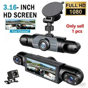 4-Channel Car Dash Cam, automotive dashcam, car dashboard camera, 64GB SD Card, Full HD 1080P Video Recording, Night Vision, Parking Mode, 3.16-Inch Display, Front Back Left Right Mirror