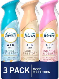 Air Mist Air Freshener Spray, Odor-Fighting Room Spray, 3 Scents, 8.8oz, 3 Pack