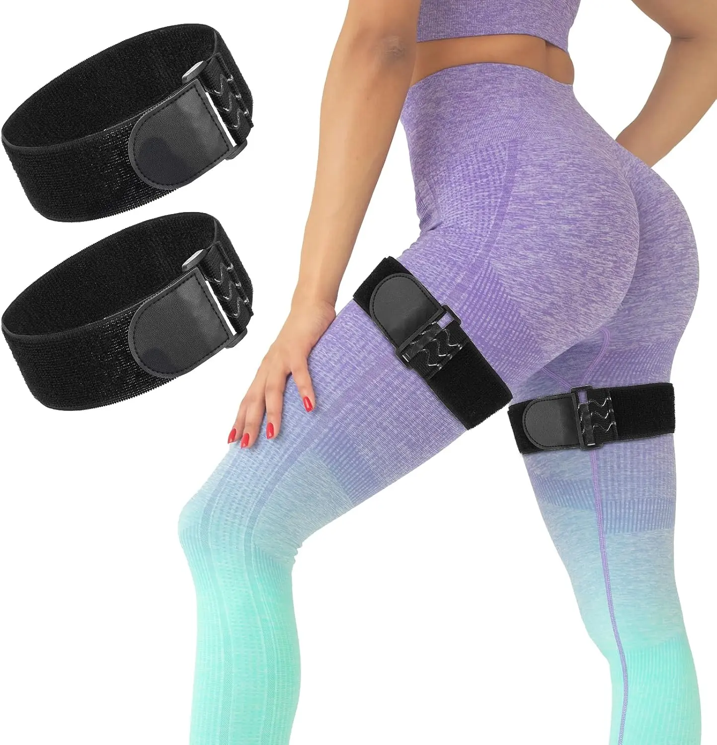 2 Pcs Occlusion Bands BFR Bundle Booty Bands Adjustable Best Fabric Resistance Bands Glutes Hip Building Blood Flow Restriction Bands for Women Exercising Butt Squat Thigh Fitness Legs Hip Building Hpmjz