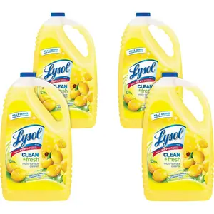 212 MAIN Lysol RAC77617CT Clean & Fresh Lemon Concentrate Surface Cleaner, 144 fl oz, Kills Germs - Case of 4, Household Cleaning