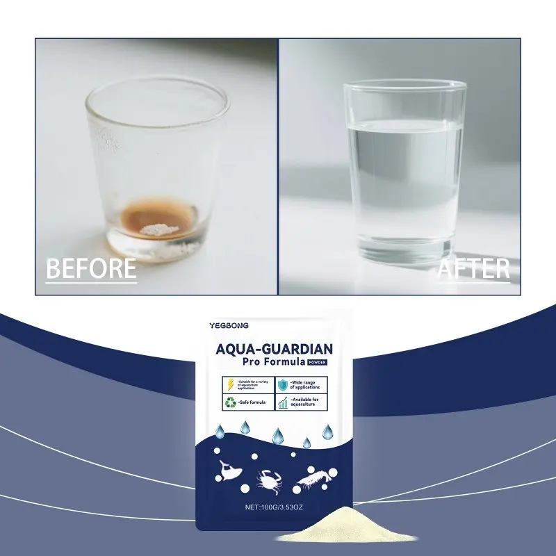 Aquarium Aqua Guardian Powder Fish Tank Water Clarifier Powder Fish Tank Cleaner for Fish Fast Clarify Remove Odor Home Pond Water Purification