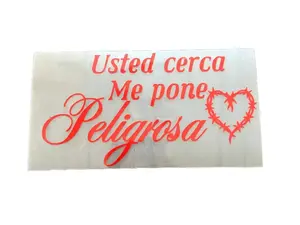 Usted cerca Me pone Peligrosa KG Car Sticker - High Quality Durable Vinyl Vehicle Exterior Decoration with Bold Font & Weather-Resistant Design