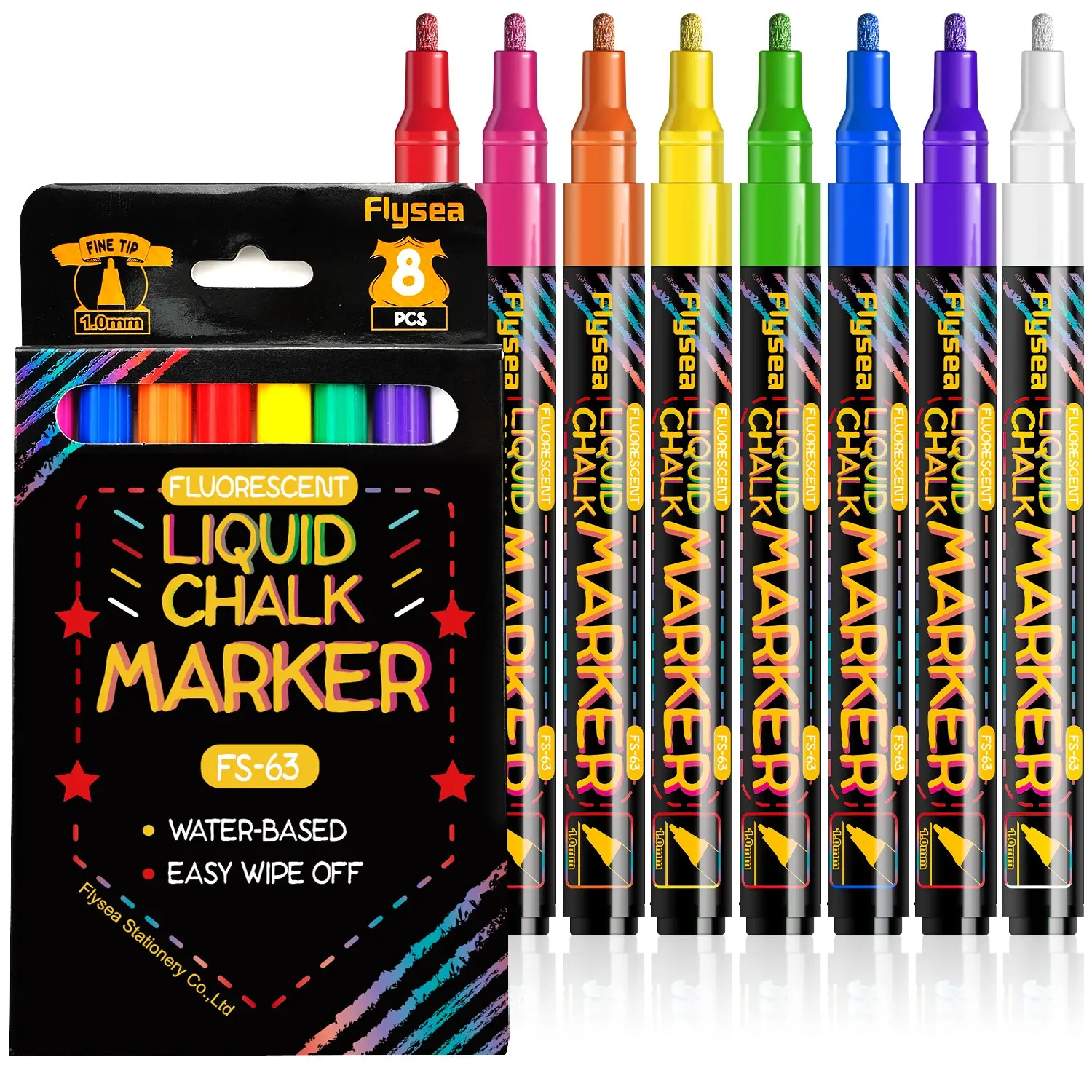 12/8 Colors Liquid Chalk Markers for Blackboards, 1.0mm Bold Color Dry Erase Marker Pens, Vibrant Erasable Whiteboard Markers, Art Markers, Washable Markers, School Supplies