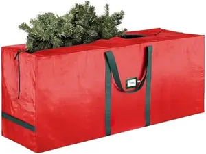 Heavy Duty Christmas Tree Storage Bag 7.5 Ft - Christmas Tree Bag Red - Tree Bags For Storage - Xmas Tree Storage Bag Holds 7.5 Ft Christmas Tree Bag For All Year Round Christmas Storage
