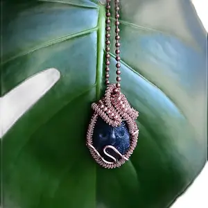 Copper wire wrapped Labradorite owl Female Female Fabric