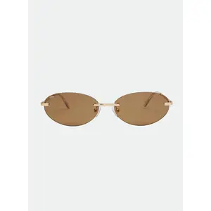 Jasmine - Gold/Brown Frameless Sunglasses with Lightweight Rimless Silhouette for Sleek Sophistication