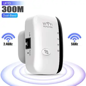 300Mbps WiFi Extender – Dual Band 2.4/5GHz Booster, 5,000 sq. ft Coverage, 3-in-1 Repeater/AP/Router with Ethernet Port for Home & Office
