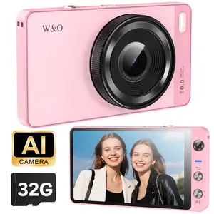 W&O 4.0'' Touch Screen AI Digital Camera, Autofocus AI Camera Front and Rear Compact Digital Cameras for Photography with WiFi,Object Recognition,Smart Digital Camera for Birthday Christmas Festival