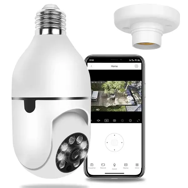 E27 WiFi Bulb Camera 1080P HD Security Camera With Pan Tilt Rotation, Wireless Indoor Home Surveillance Camera, Smart Light Bulb Camera With Remote Monitoring