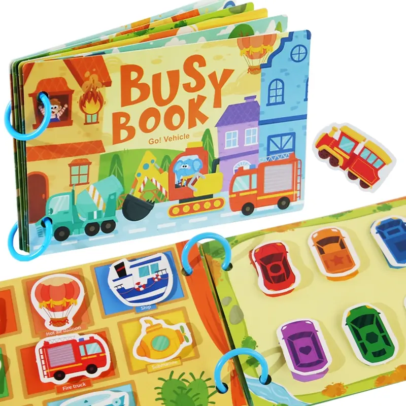 Montessori-Inspired Sensory Activity Books, Interactive Learning Board Book, Learning Tools for Preschoolers, Abcs, Numbers, Vehicles, Kids Activity Book, Tracing Preschool Books, Preschool Learning Materials