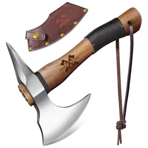 GRUMPY BEAR  Axe Camping Hatchet – Forged High Carbon Steel Blade with Walnut Wood Handle