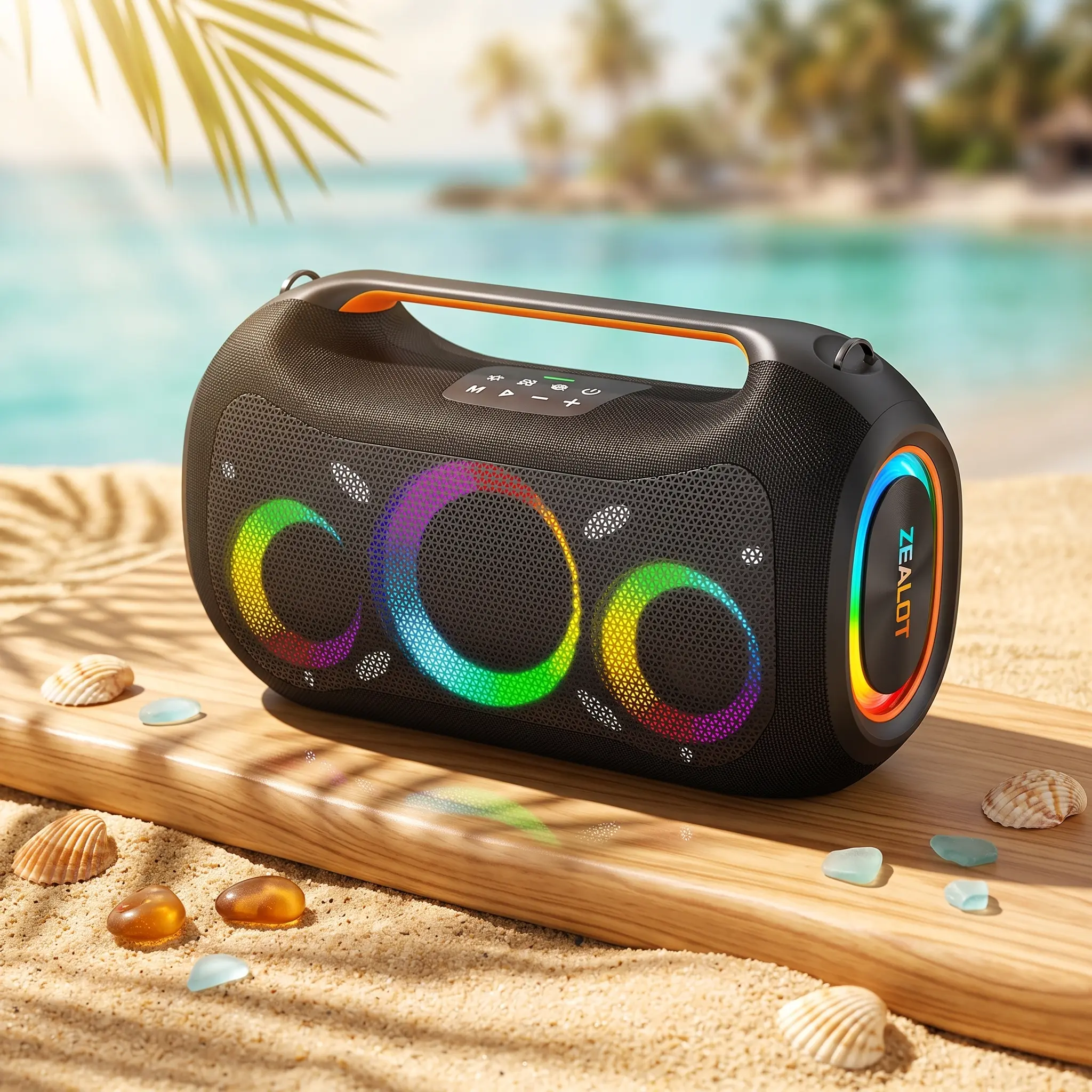 ZEALOT ZE51 Bluetooth Speaker - 400W Max Power, Loud Sound, Huge Bass, 48000mAh Batteries, TWS Pairing, LED Light, USB Type-C, Surround Sound Speakers, Music Setup for On-the-Go Parties