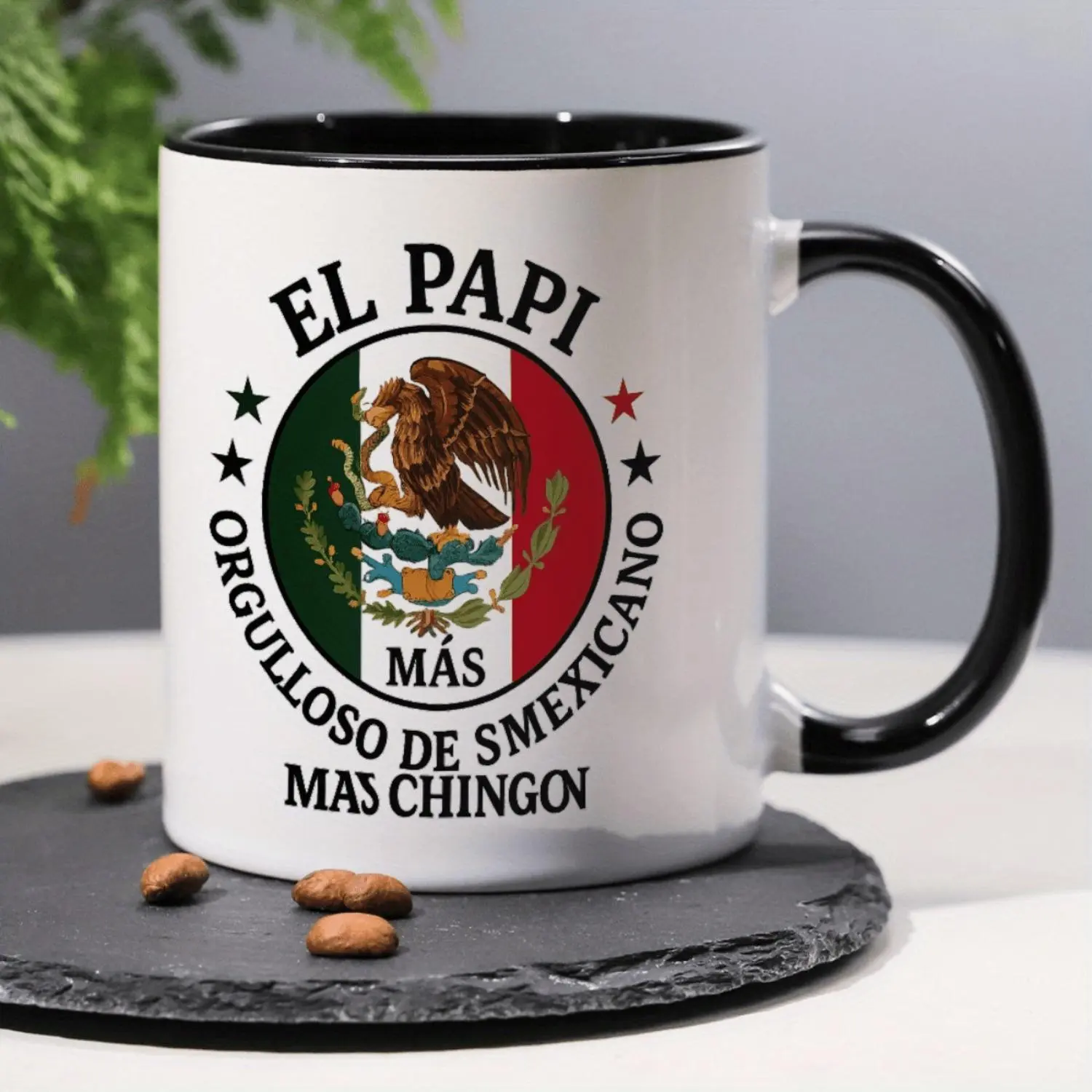 1pc, 11oz Funny Coffee Mug, El Papi - Proud Mexican Father Mug with National Flag Design, Unique Gift for Dad, Patriotic Coffee Cup, The perfect holiday gift for home or office use