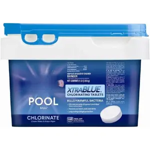 Clorox Pool&Spa XTRABLUE 3” Chlorinating Tablets, Individually Wrapped, Kills Bacteria & Stops Algae (5 LB)