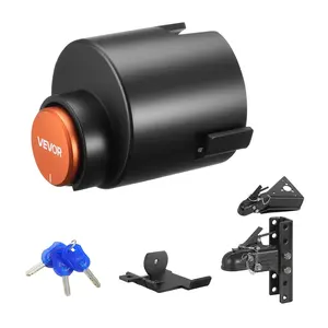 【Summervibes】VEVOR Trailer Lock, Fits 2-5/16-Inch Cast Ball Couplers, Heavy Duty Hitch Lock with 3 Keys Secures Security Chains, Corrision-resistant, Anti-Theft RV Trailer Locks for RV, Trailer, Boat