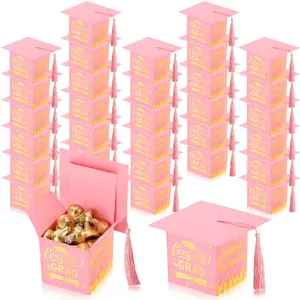 30 Pcs Graduation Cap Candy Boxes with Tassels Grad Party Favors for Class of 2026, Graduation Gifts Table Centerpieces Graduation Decoration Treat Candy Boxes for Grad Party Supplies