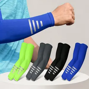 4 Pairs Sun Protection UV Arm Sleeves, Cooling Compression Arm Covers, Anti-Slip Breathable Polyester Sleeves for Cycling & Outdoor Activities grip