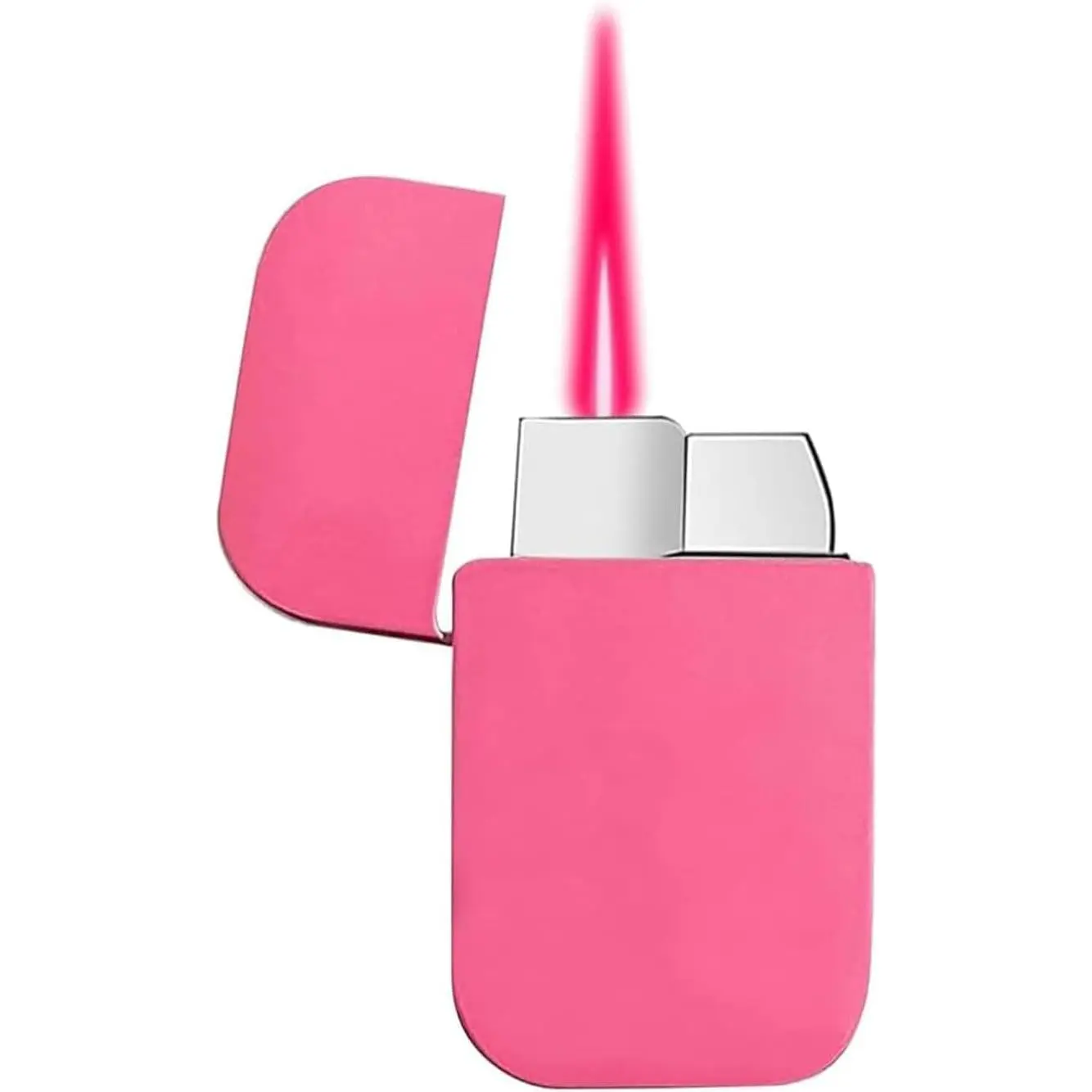 Non-hazardous lighter, Butane lighter,Torch Lighter, Pink Flame Lighter, Cute Pink Glitter Torch Windproof Cool Lighter, Metal Refillable Butane Lighter, Outdoor, Indoor, Camping, Candle, Birthday, Gift (Without Butane)