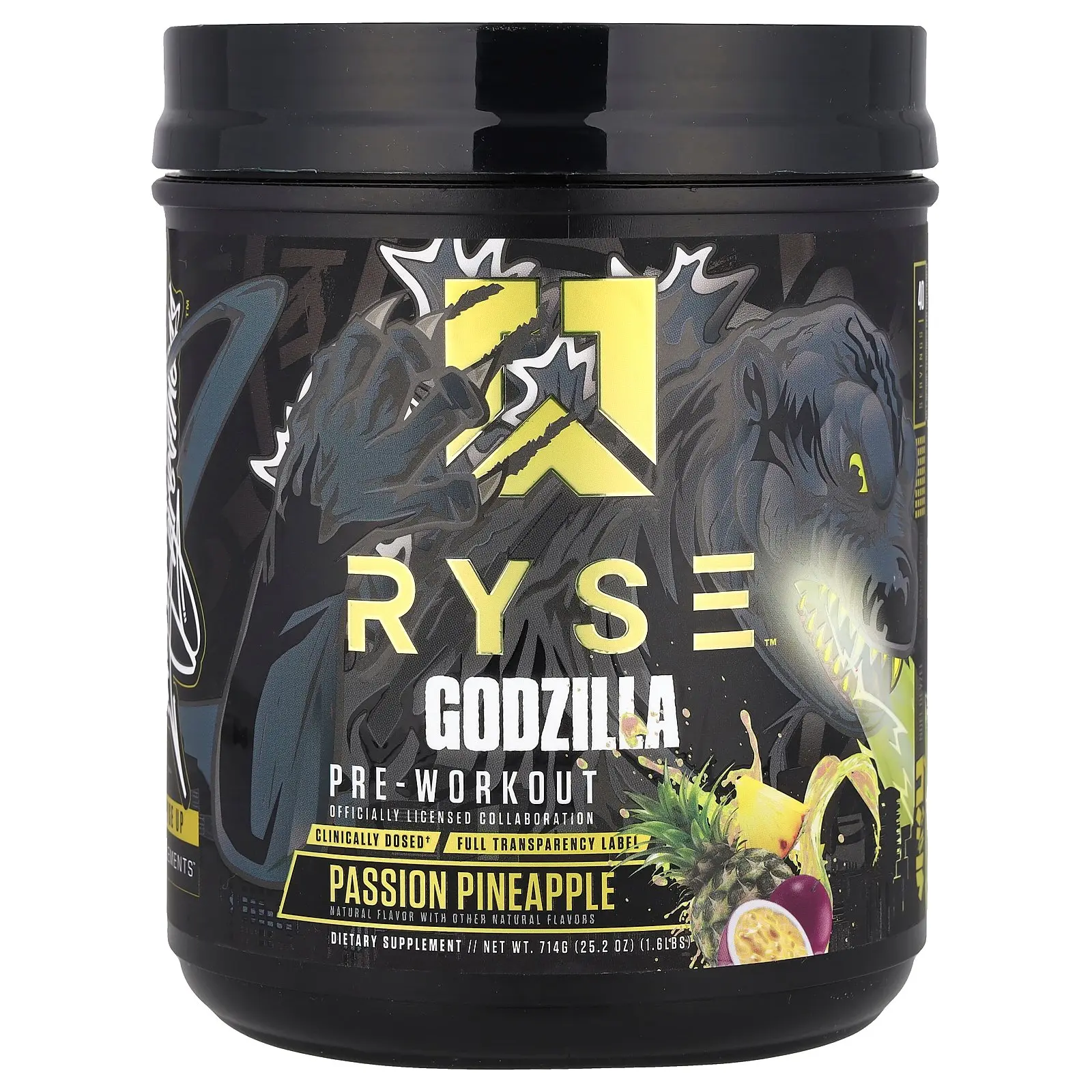 RYSE Godzilla, Pre-Workout, Passion Pineapple, 1.6 lbs (714 g)
