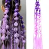 Rainbow Gradient Twisted Long Ponytail Hair Tie for Girls, Dual Color Bubble Braid Hairpiece, Ideal for Role Play and Music Festivals, Elastic Ponytail Accessories, Ponytail Holders, Synthetic Pony Tail