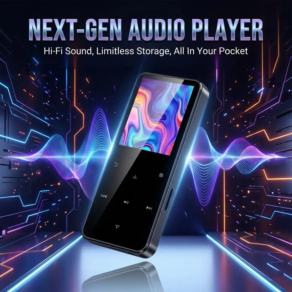 128GB Bluetooth Lossless MP3/MP4 Player | FM Radio & Recording | Ultra-light Metal Body, Touch Buttons | Ideal for Running | Perfect Birthday & Holiday Gift