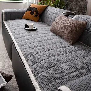 1 PC Bohemian Casual Sofa Cover, Classic Herringbone Pattern Design Sofa Slipcover - Non-slip, Scratch-resistant, Dust-proof, Stain-resistant, Pet-friendly Sofa Protector. Suitable for 1/2/3/4-seater Sofas, All-season Living Room Sofa Cover, Machine Washa