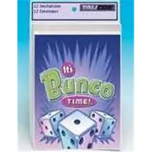 212 MAIN Bunco Gaming Supplies - Printed Invitations, Envelopes, Fun Cards for Party Theme Events