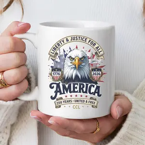 USA 250th Anniversary Mug Patriotic Eagle Coffee Mug, Semiquincentennial 2026 Cup, 4th of July Gift, American Heritage Liberty Mug