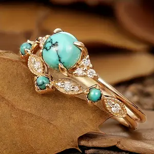 2026 High-end Niche Ring Set European American Middle Eastern Luxury Jewelry Gift for Wedding Engagement