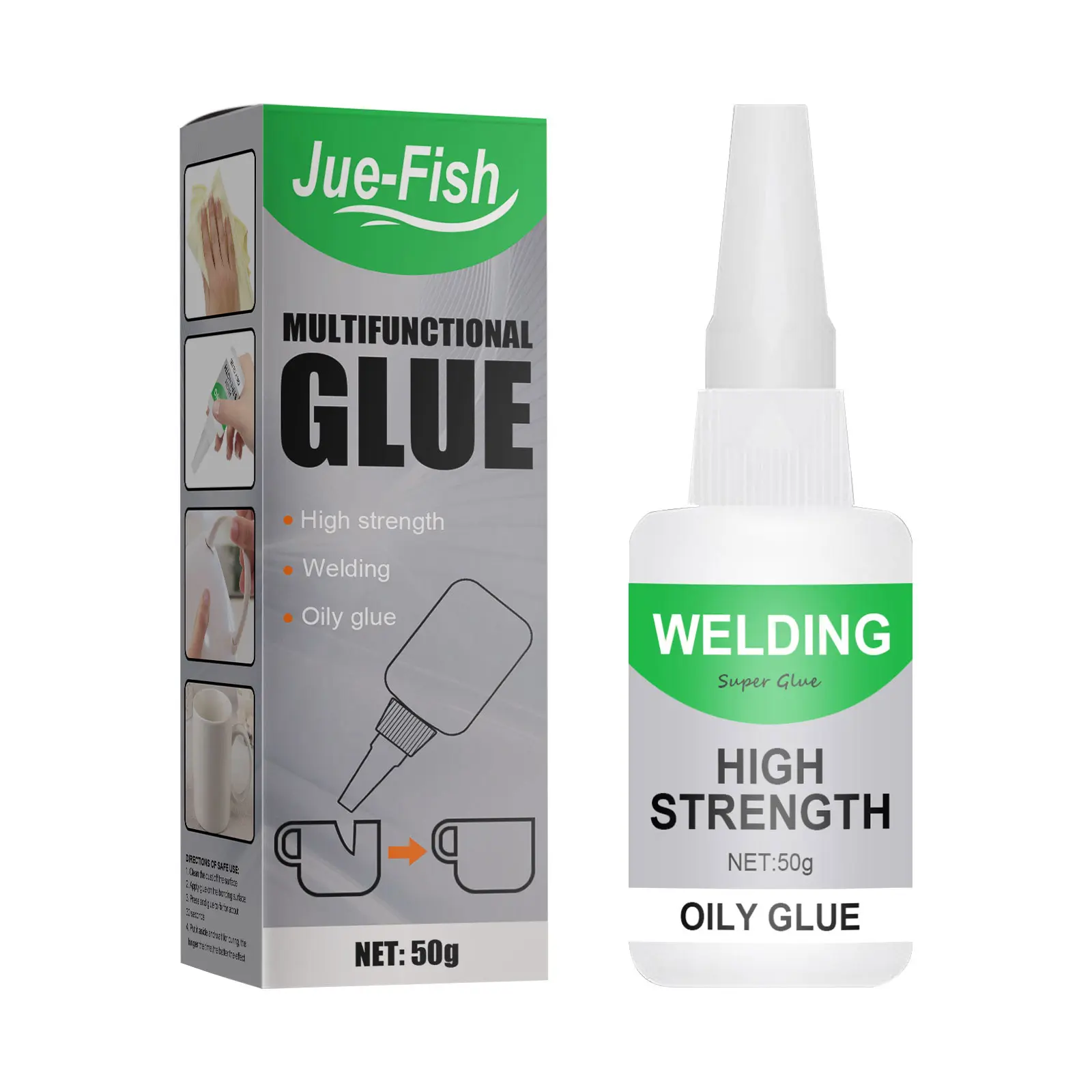 Jue-Fish Multi-Functional Ceramic Waterproof Transparent Adhesive (50g) Quick-Drying Adhesive For Glass And Wood, Universal Adhesive