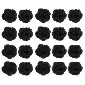 20 Pcs Black Rose Artificial Silk Flower Party Wedding House Office Garden Decor DIY