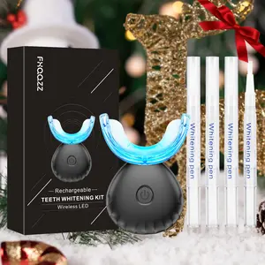 Oral Care Set, Home Wireless Tooth Cleaning Kit with LED Light, Whitening, Natural Effective Stain Removal, Includes 4 Teeth Gel Pens