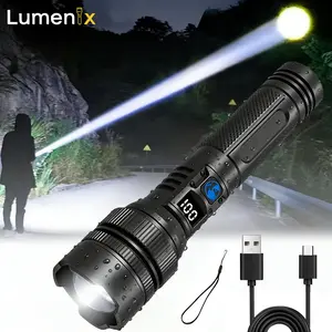 【2026 New】Flashlight LED, 2200 Lumens, Rechargeable, Zoomable, LED Digital Display, Magnetic Mount & Output Port, 7 Lighting Modes, Ultra-Powerful LED Flashlight for Camping/Hiking/Emergency