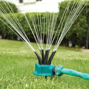 Garden Sprinkler 360 Degree Automatic Multi-Head Watering Spray, Gardening Irrigation Tool, Flexible Nozzle Misting, Lawn Care and Efficient Plant Irrigation