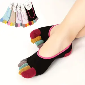 Multicolor Athletic 5-Toe Sports Socks, All-Seasons Design, Toe Separation to Prevent Chafing & Friction, Unique Fit for Comfortable Steps, Multicolor Athletic Socks