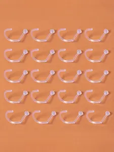 10/20/50/100pcs Clear Bioflex Nose Ring Stud Retainer 20G Flexible Acrylic Nose Piercing Body Jewelry Top Ball 2mm Nosepiercings