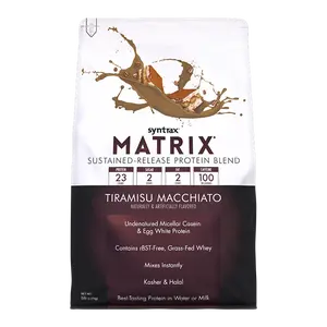 Syntrax Nutrition Matrix, Sustained-Release Protein Blend Tiramisu Macchiato 5 lbs Undenatured Micellar Casein & Whey Blend for Easy Mixing