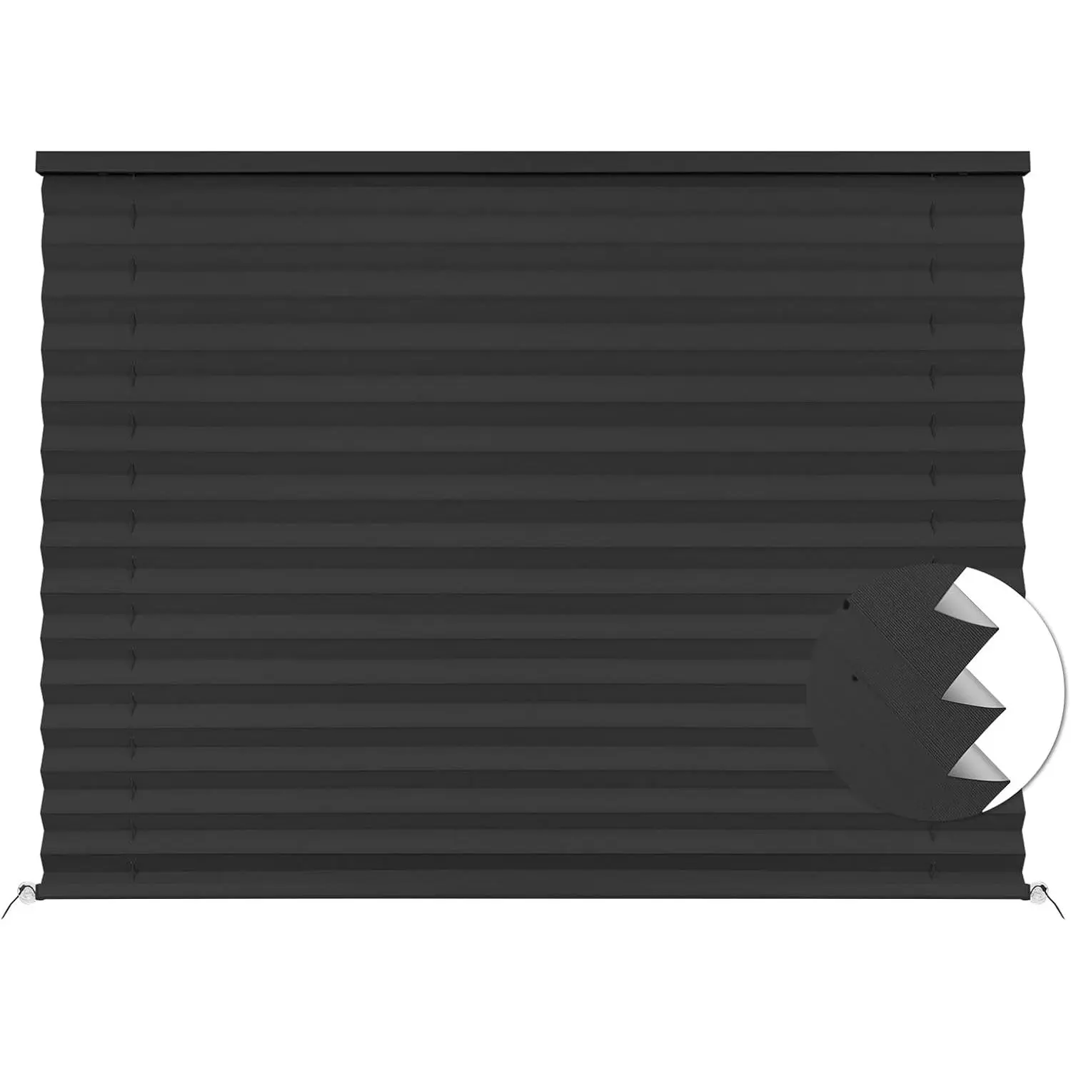 RV Blinds, Blackout RV Curtains for Camper Window 38'' W * 24'' L RV Pleated Shades Camper Blinds with  Foil, RV Accessories Window Coverings for Travel Trailer Window Shade, Black