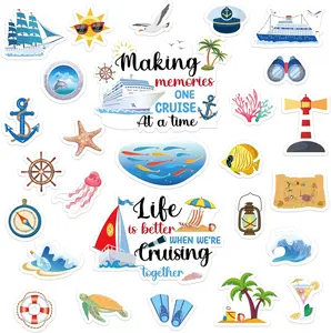 27 Pcs Cruise Door Decorations Magnetic, Large Nautical Cruise Ship Magnets for Door Funny Carnival Sea Navigation Door Magnets for Door Decorations Fridge Car Cabin Party Supplies