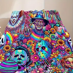 1 Piece Horror Movie Blanket - Thick Tear-Resistant All-Season Universal- Camping Home Decor Flannel Blanket, Cooling Blanket Blankets,Gift For Men & Women & Kids