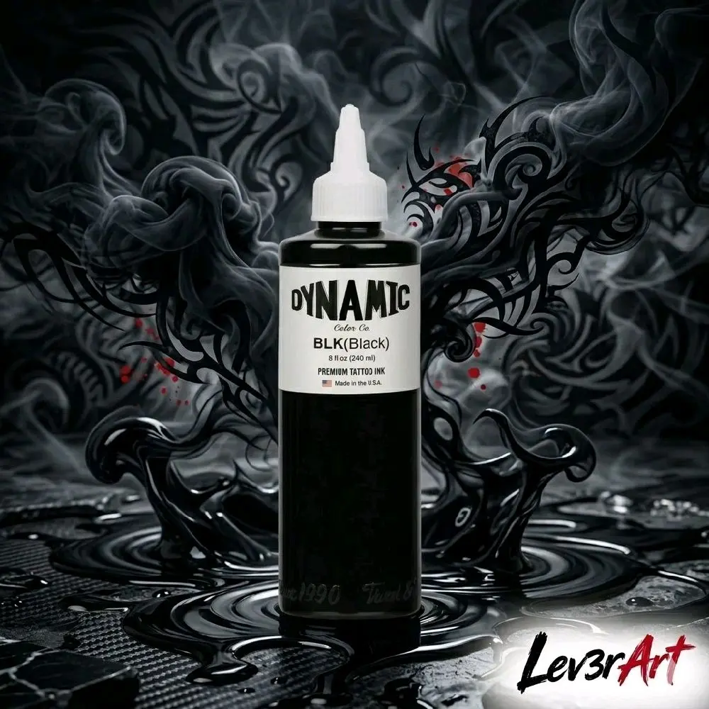 AUTHENTIC Dynamic Tattoo Ink Black 1oz/8oz For Tattoo Artists, Vegan/Longlasting