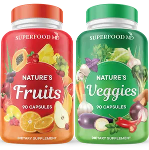 Superfood MD Fruits & Veggies Supplement - 180 Fruit and Veggie Capsules - Supports Energy Balance, High Lycopene, Vitamins & Minerals -Made in The USA