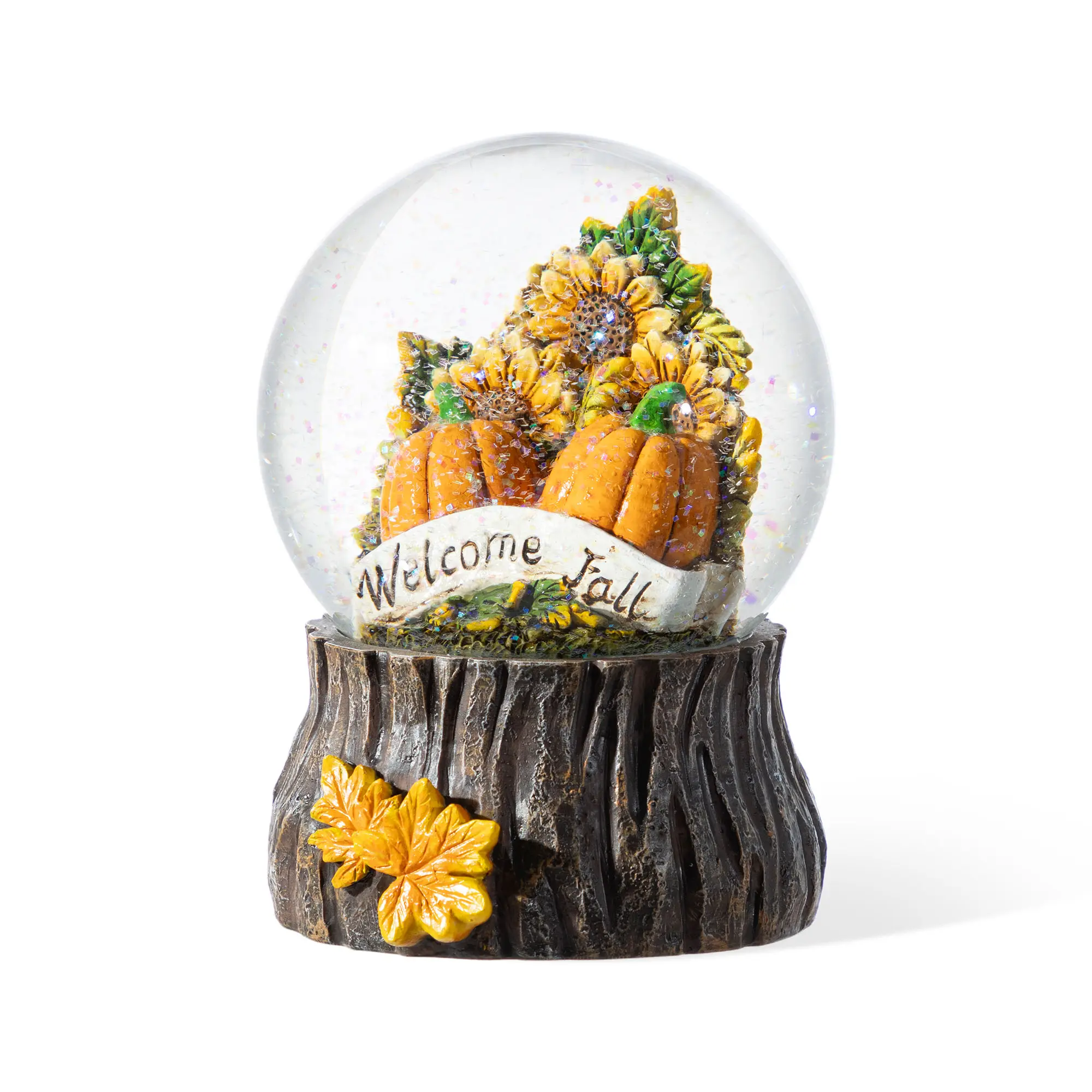 100mm 5.75''H Fall Sunflower and Pumpkin Resin Waterglobe